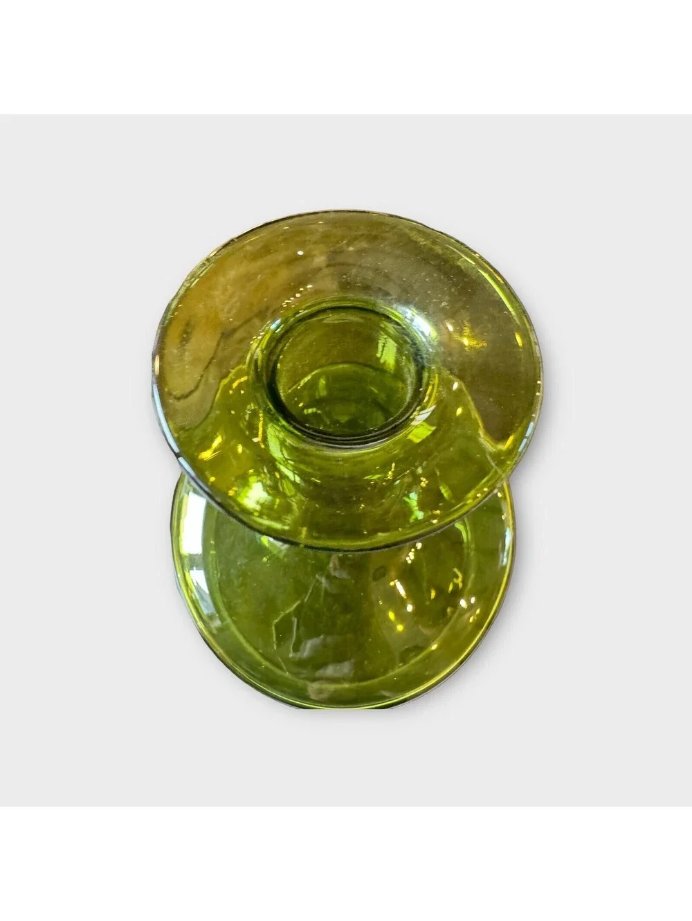 Vintage Hand Blown Kastrup Decanter From Denmark Green. Approximately 11” T